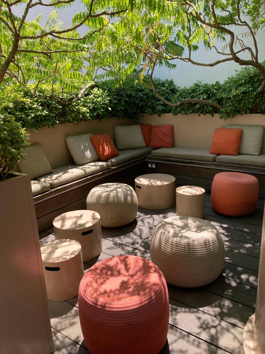 Entretien de cette terrasse d'entreprise de 30 m² à Lyon 03